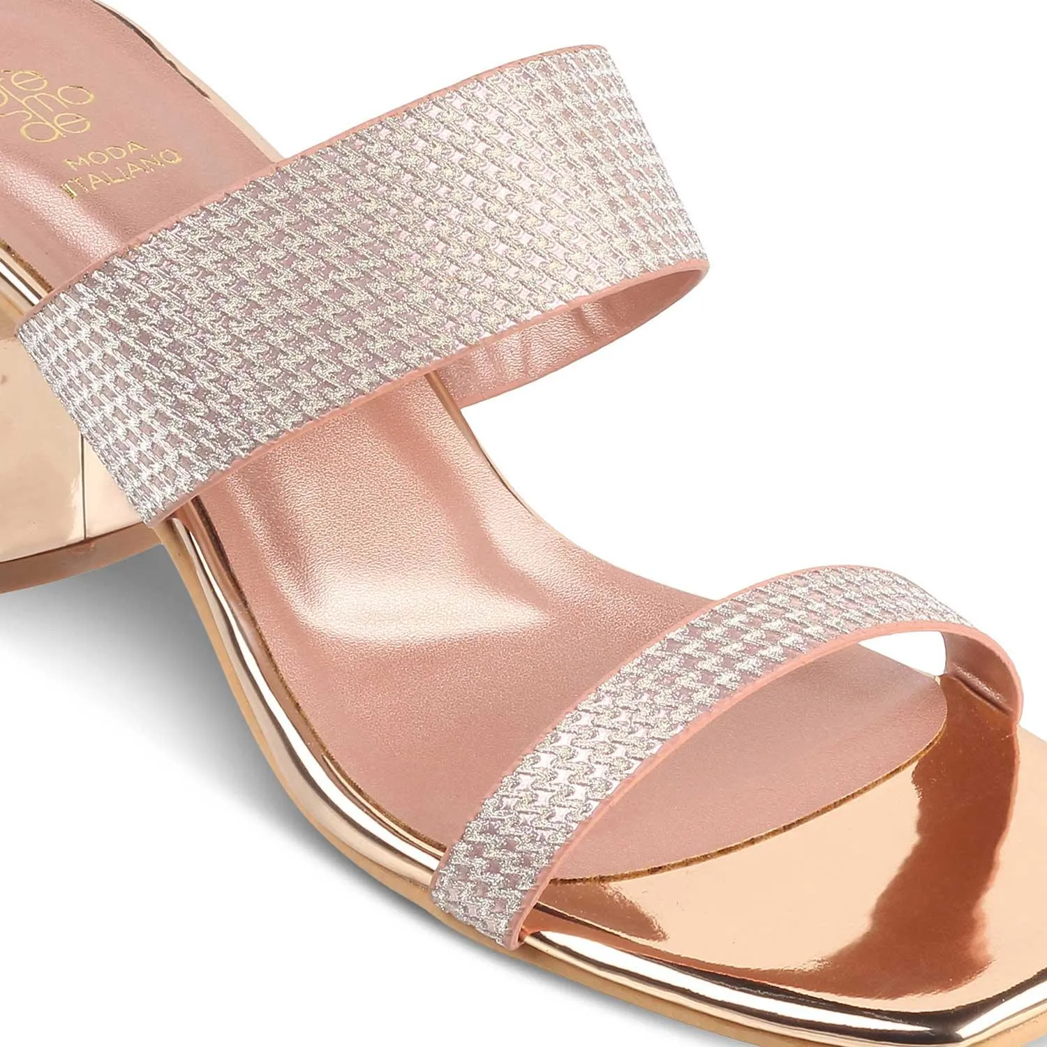 The Babilos Champagne Women's Dress Block Heel Sandals