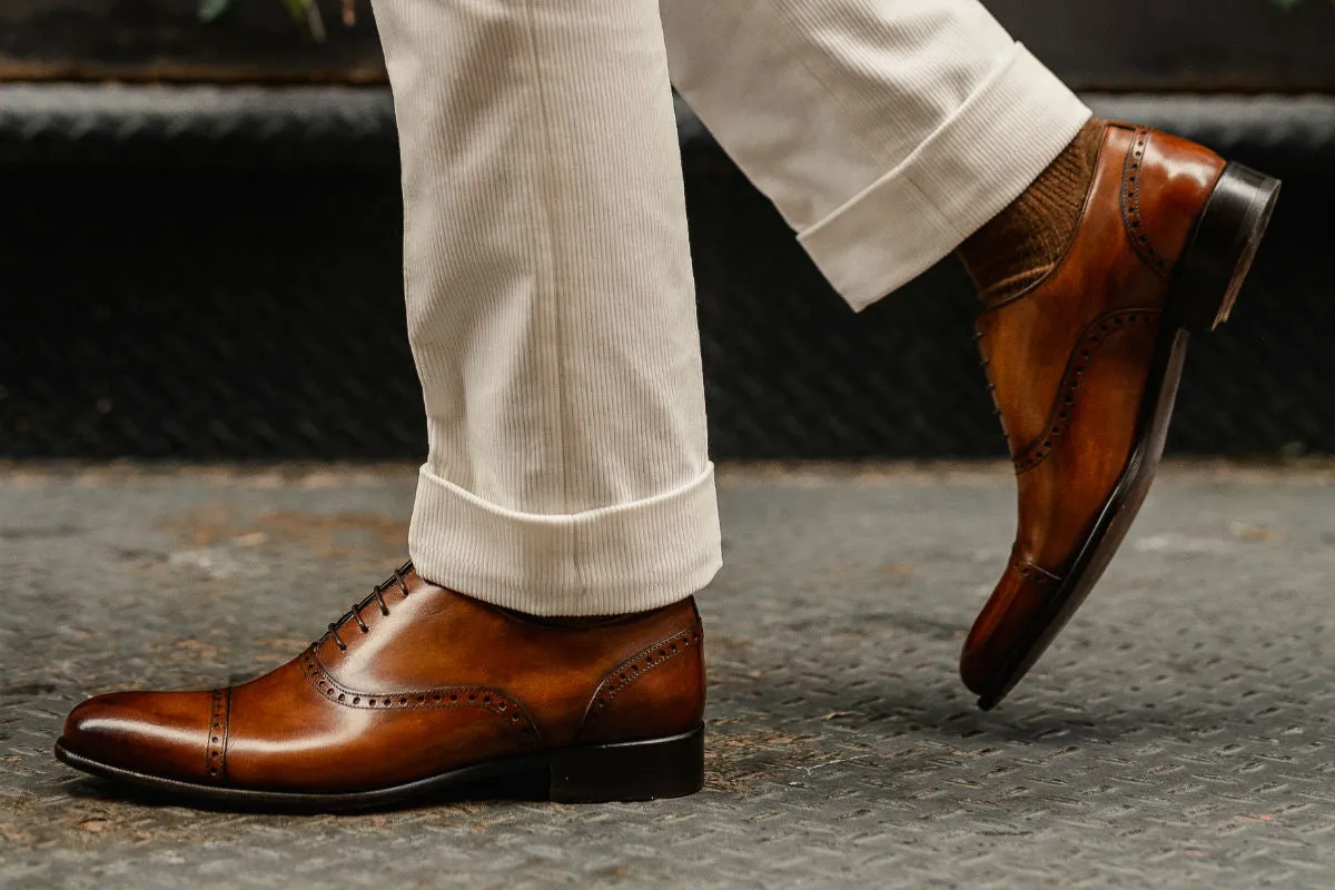 The Brando Semi-Brogue Oxford - Havana Brown