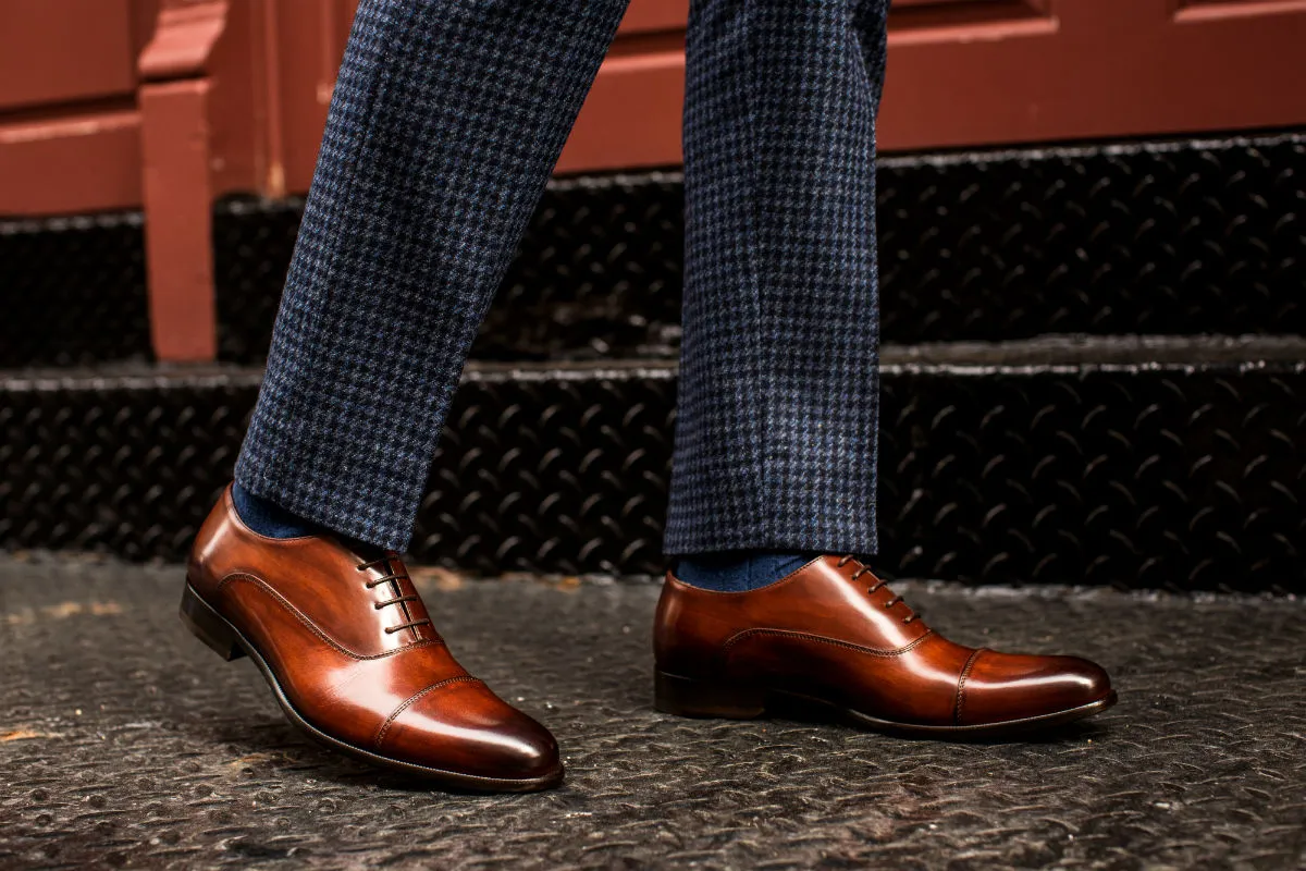 The Cagney II Stitched Cap-Toe Oxford - Brown