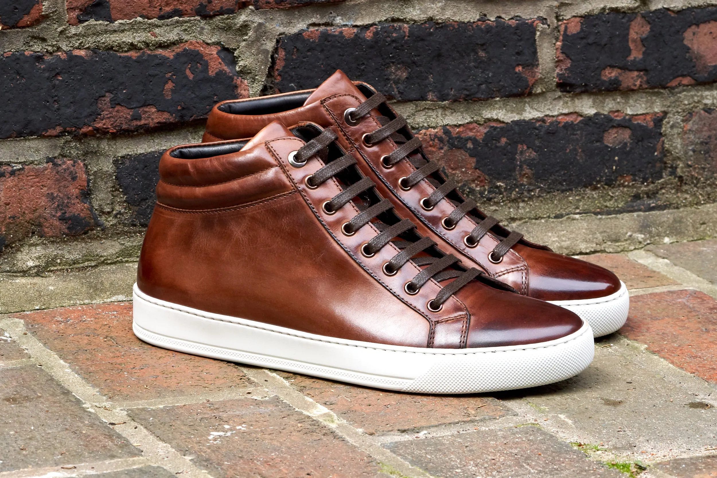 The Carter Mid-Top Sneaker - Brown - White Sole