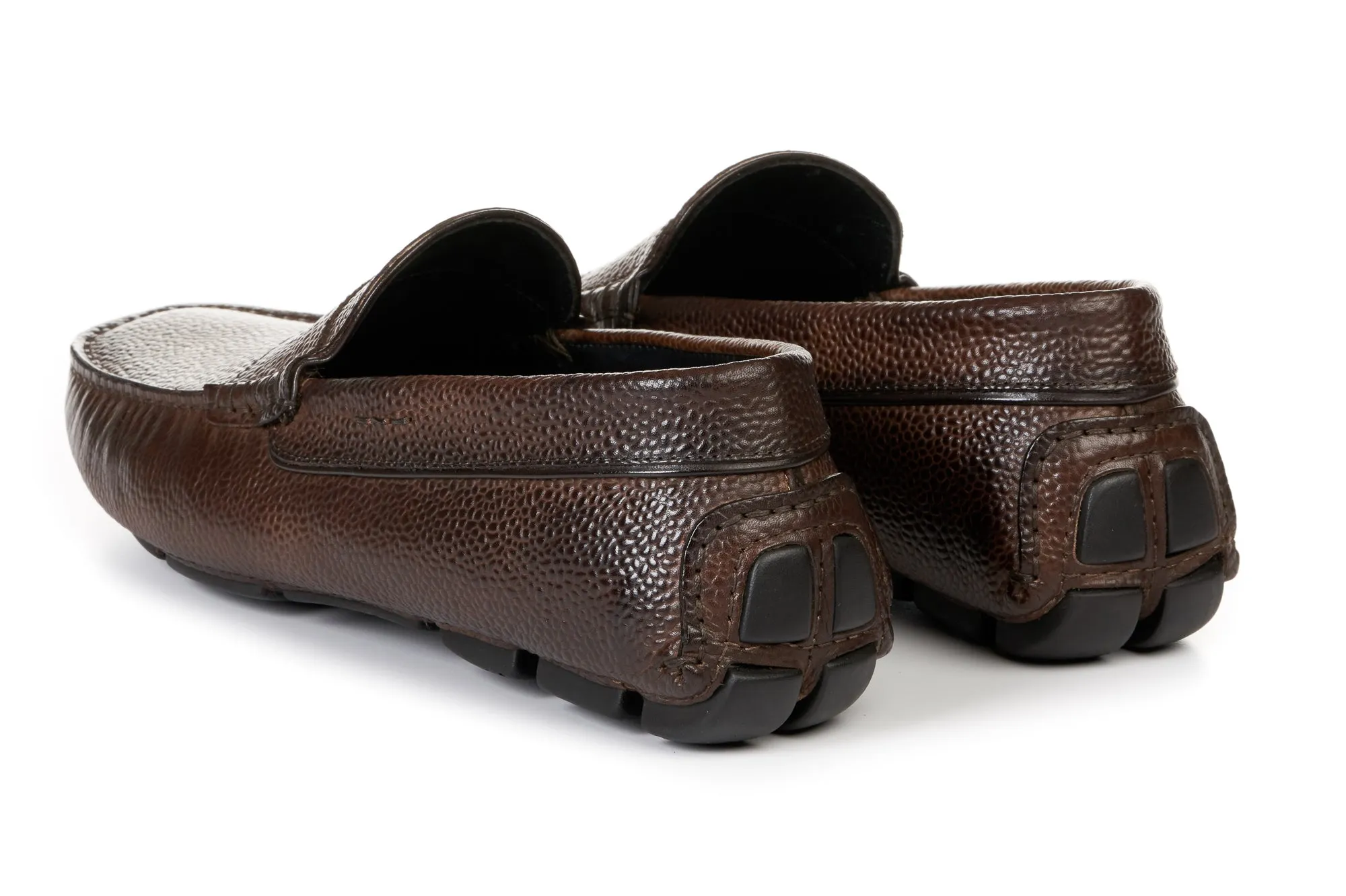 The McQueen Driving Loafer - Brown - Pebbled Leather