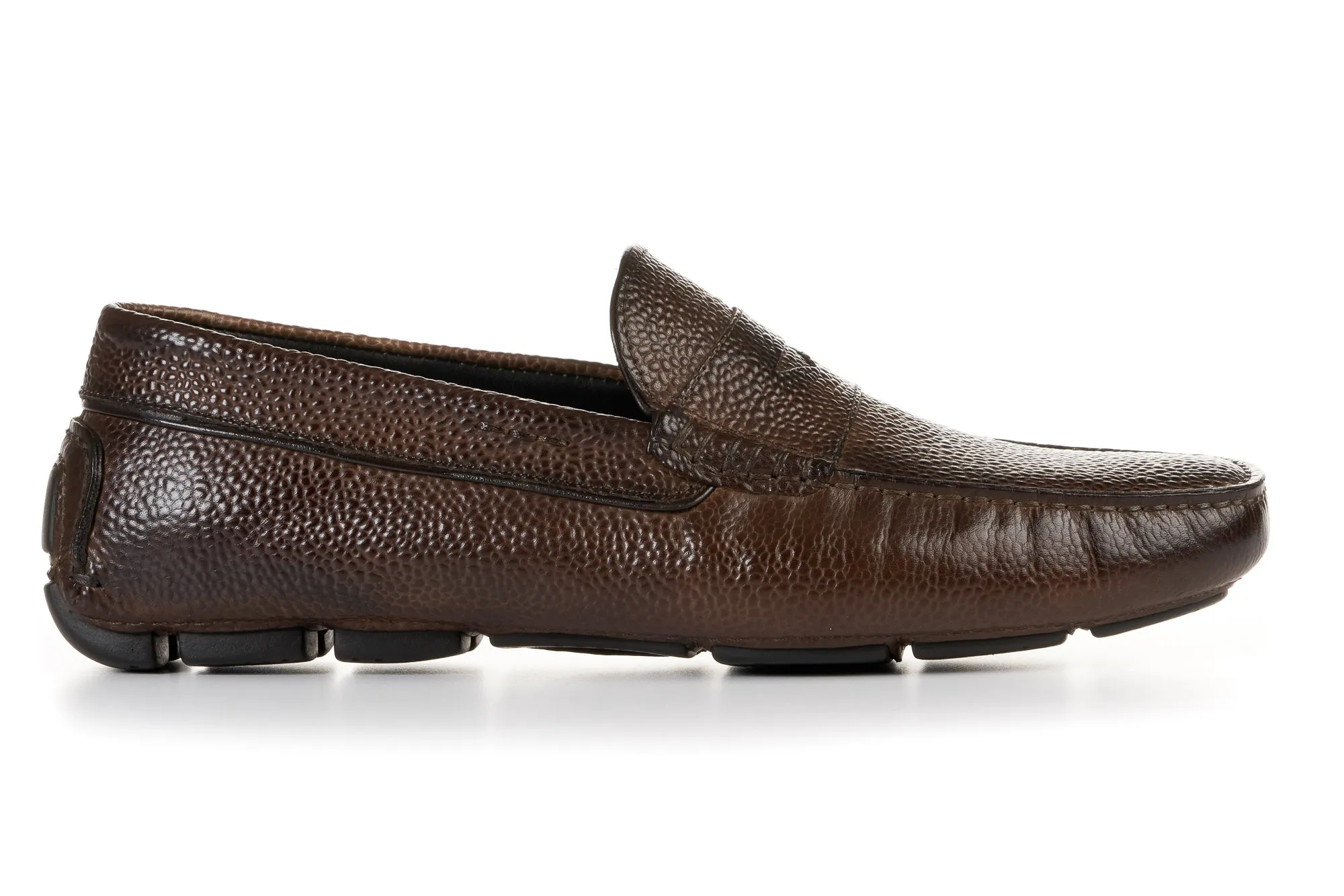 The McQueen Driving Loafer - Brown - Pebbled Leather