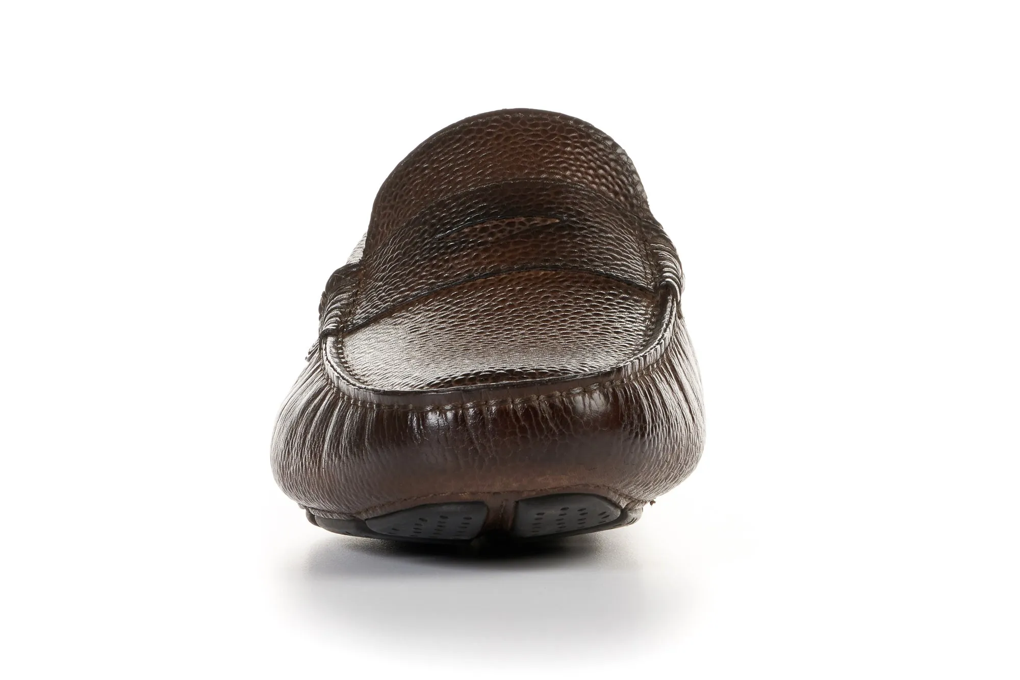 The McQueen Driving Loafer - Brown - Pebbled Leather