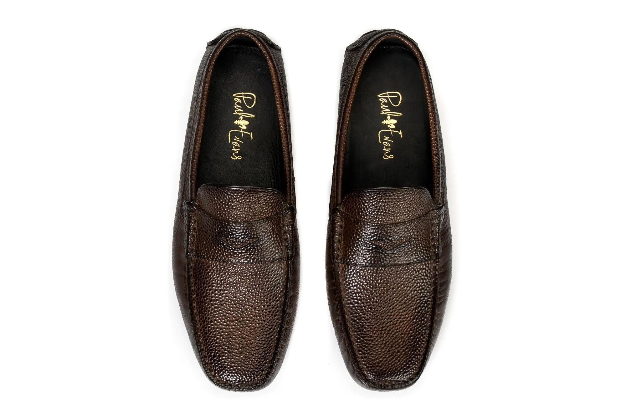 The McQueen Driving Loafer - Brown - Pebbled Leather