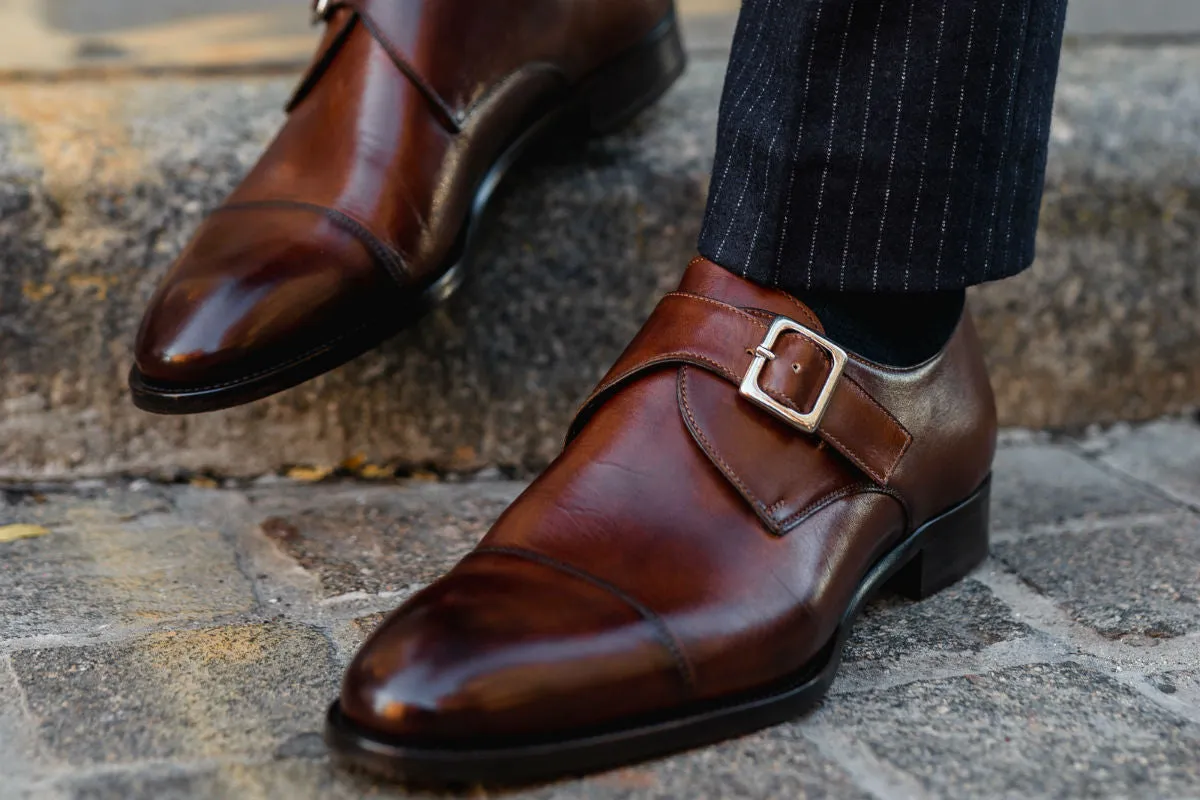 The Olivier Single Monk Strap - Brown