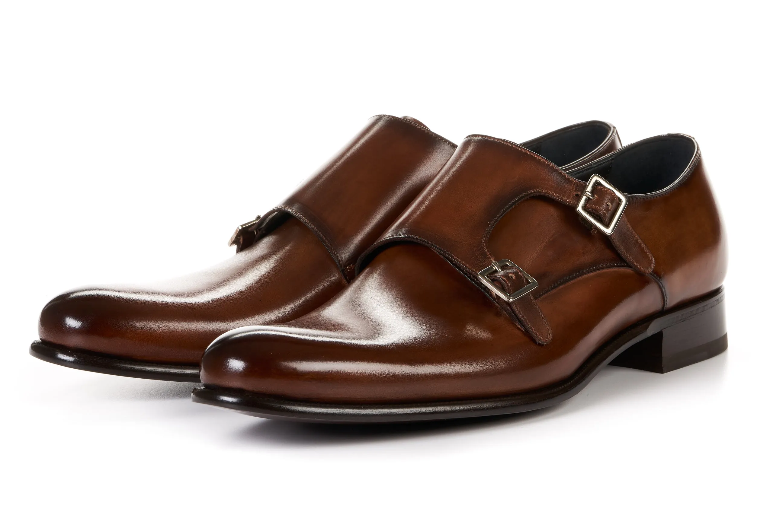 The Poitier Double Monk Strap - Brown