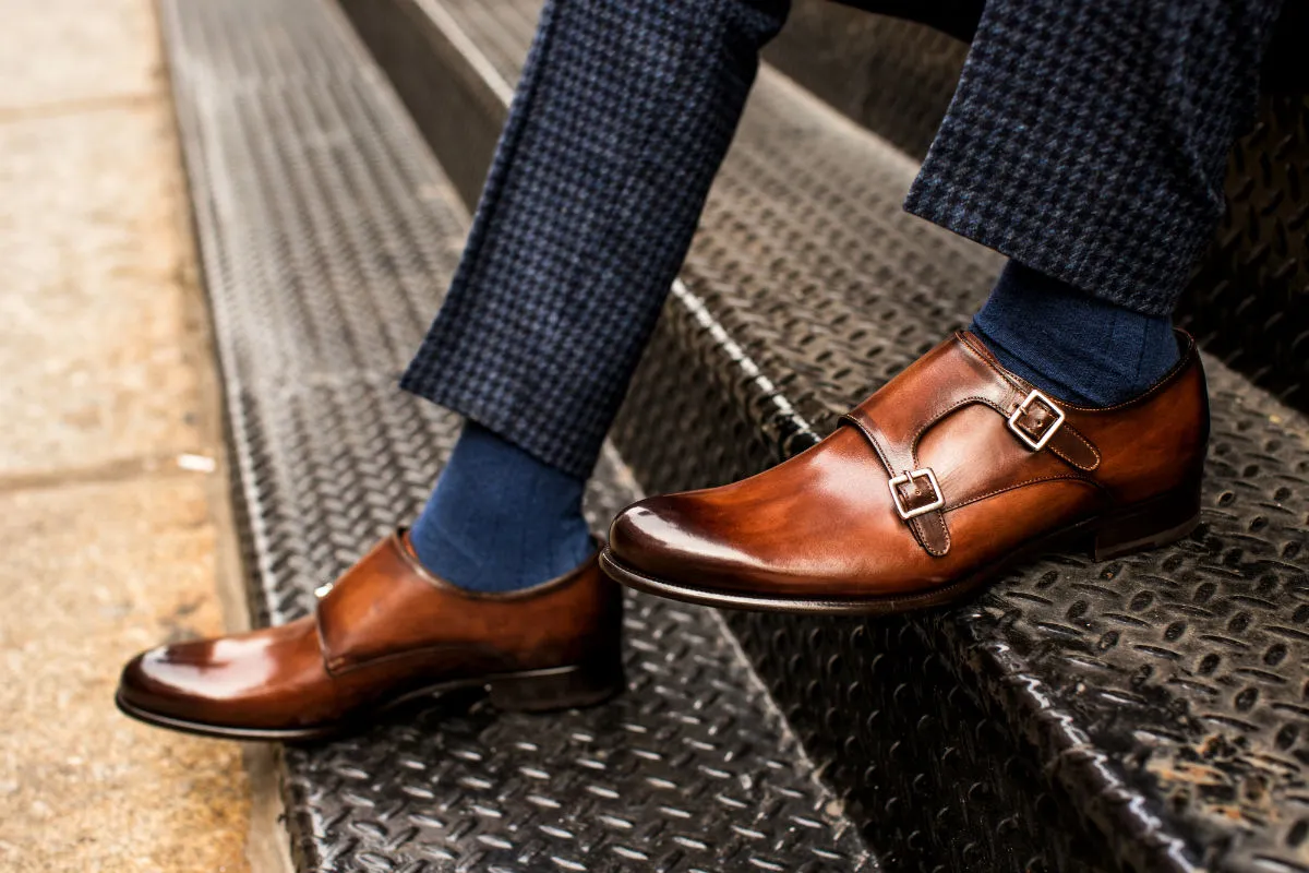 The Poitier Double Monk Strap - Brown