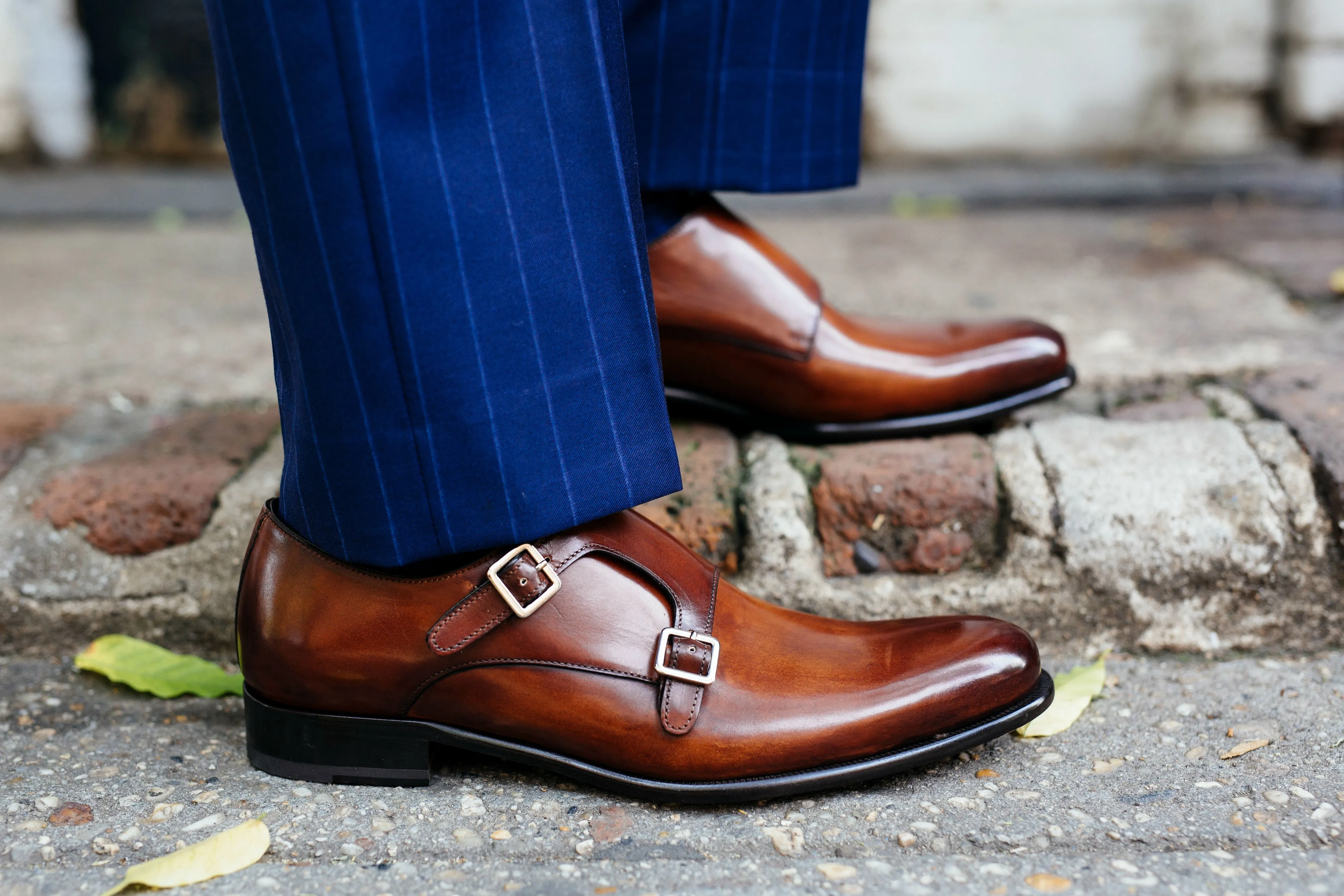 The Poitier Double Monk Strap - Havana Brown