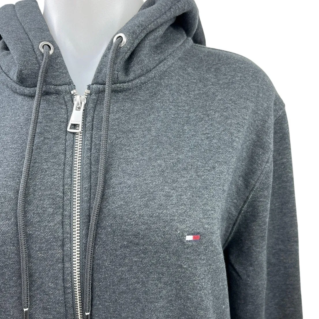 Tommy Hilfiger Unisex Gray Long Sleeve Zipper Casual Sweatshirt Hoodie Jacket M