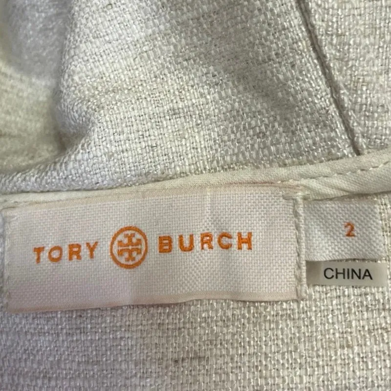 Tory Burch Ivory Zip Fringe Poncho Striped Long Sleeve Pockets Hoodie Jacket 2