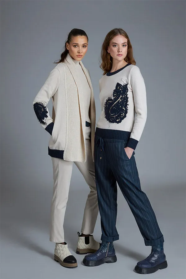 Tricot Chic EMBELLISHED FRONT SWEATER