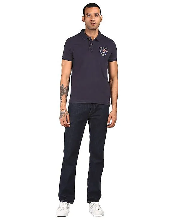 U.S. Polo Assn. Denim Co. Men Navy Solid Polo T-Shirt