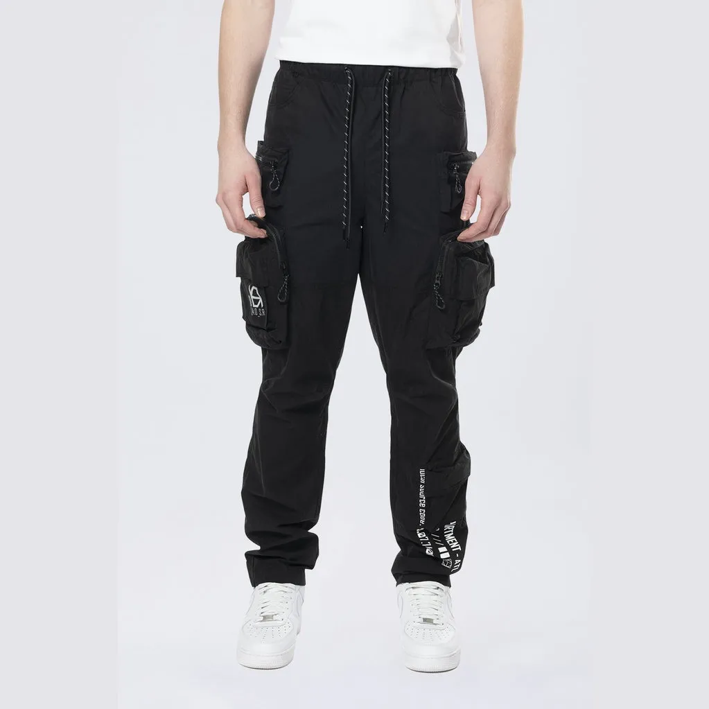 Utility Windbreaker Cargo Pants - Black