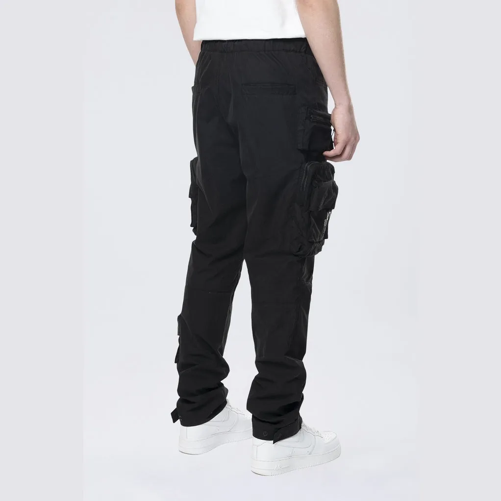 Utility Windbreaker Cargo Pants - Black