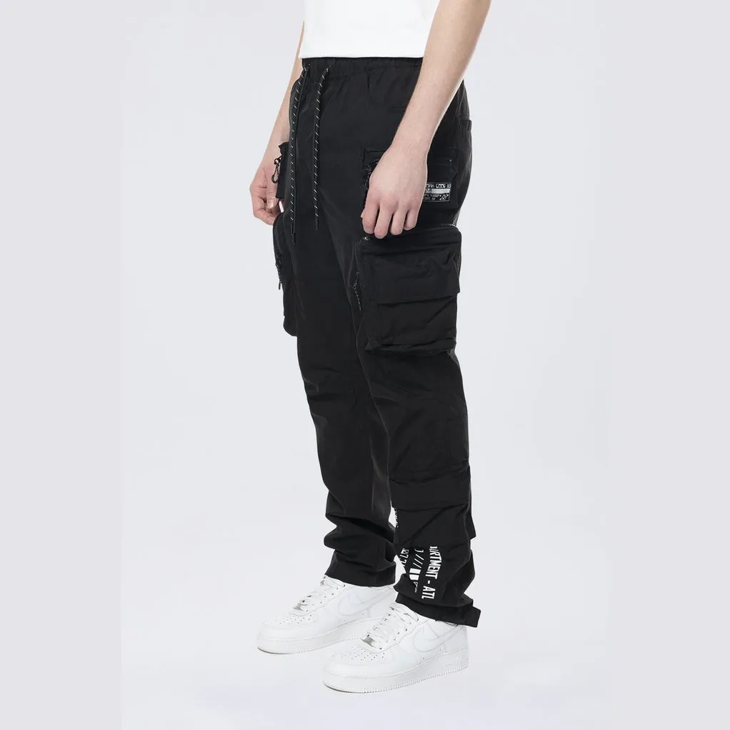 Utility Windbreaker Cargo Pants - Black