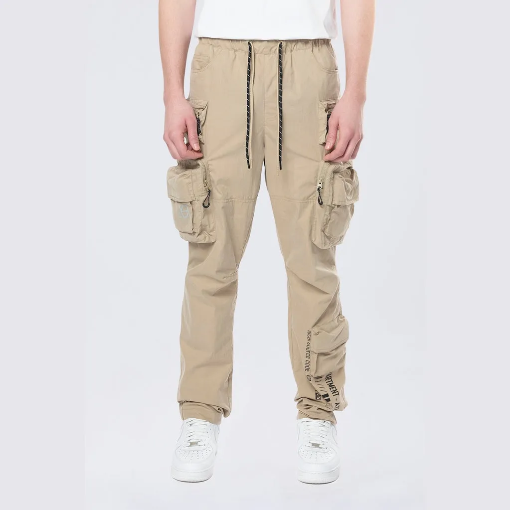 Utility Windbreaker Cargo Pants - Khaki