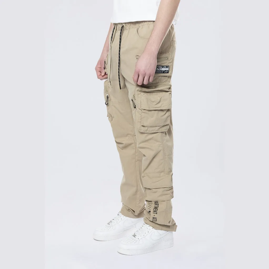 Utility Windbreaker Cargo Pants - Khaki