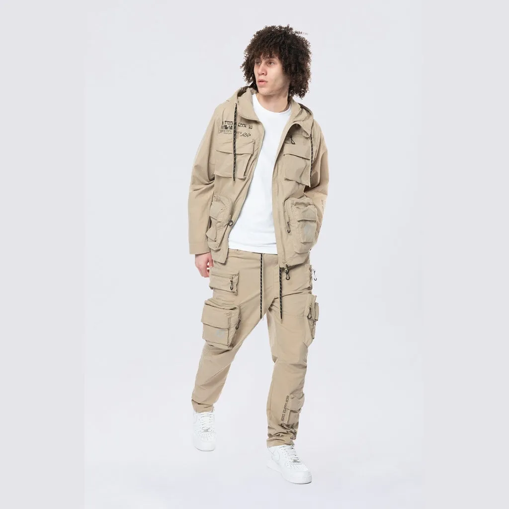 Utility Windbreaker Cargo Pants - Khaki