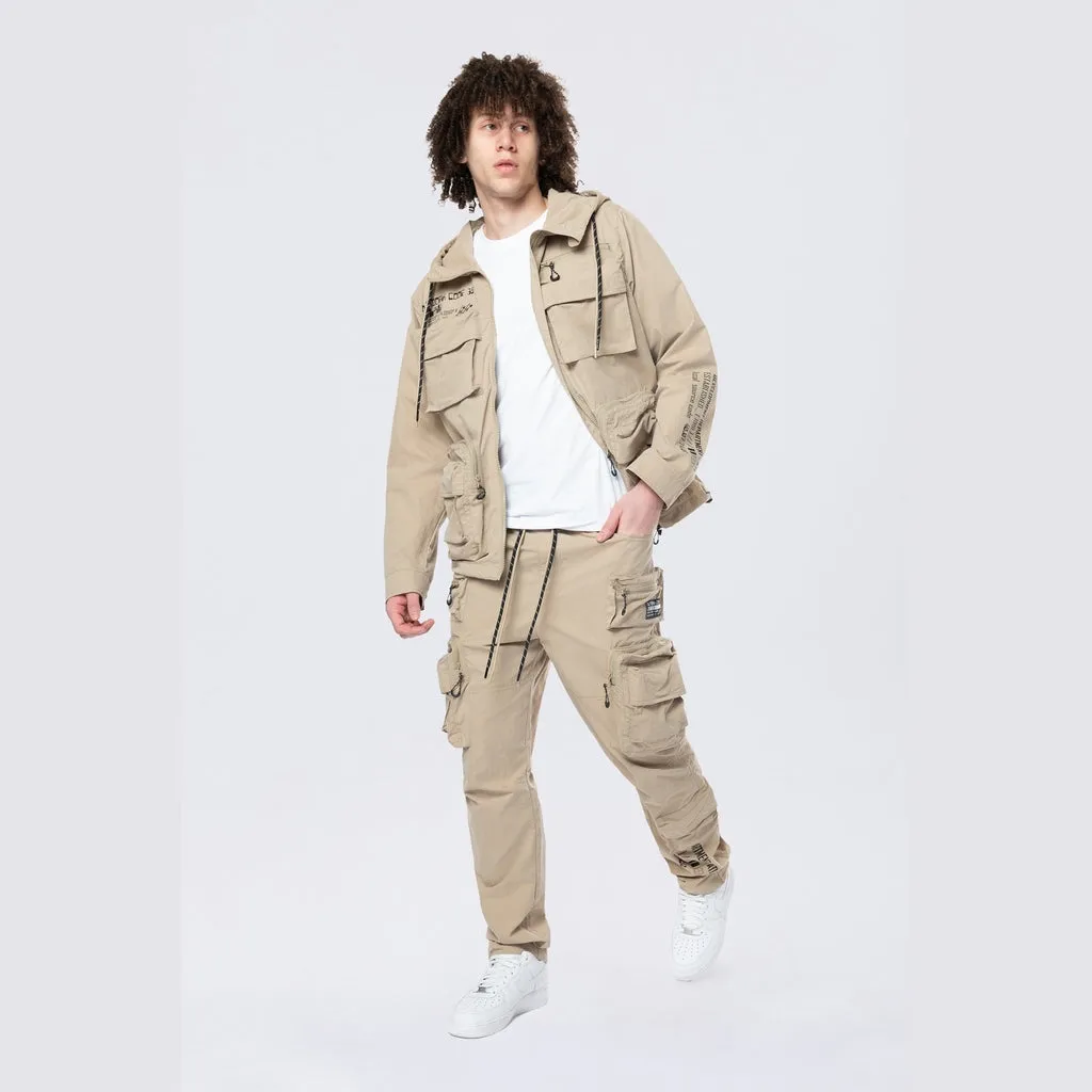 Utility Windbreaker Cargo Pants - Khaki