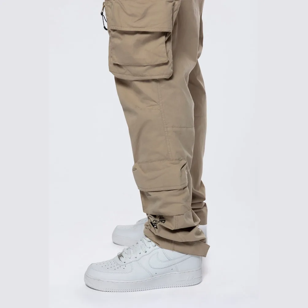 Utility Windbreaker Cargo Pants - Khaki