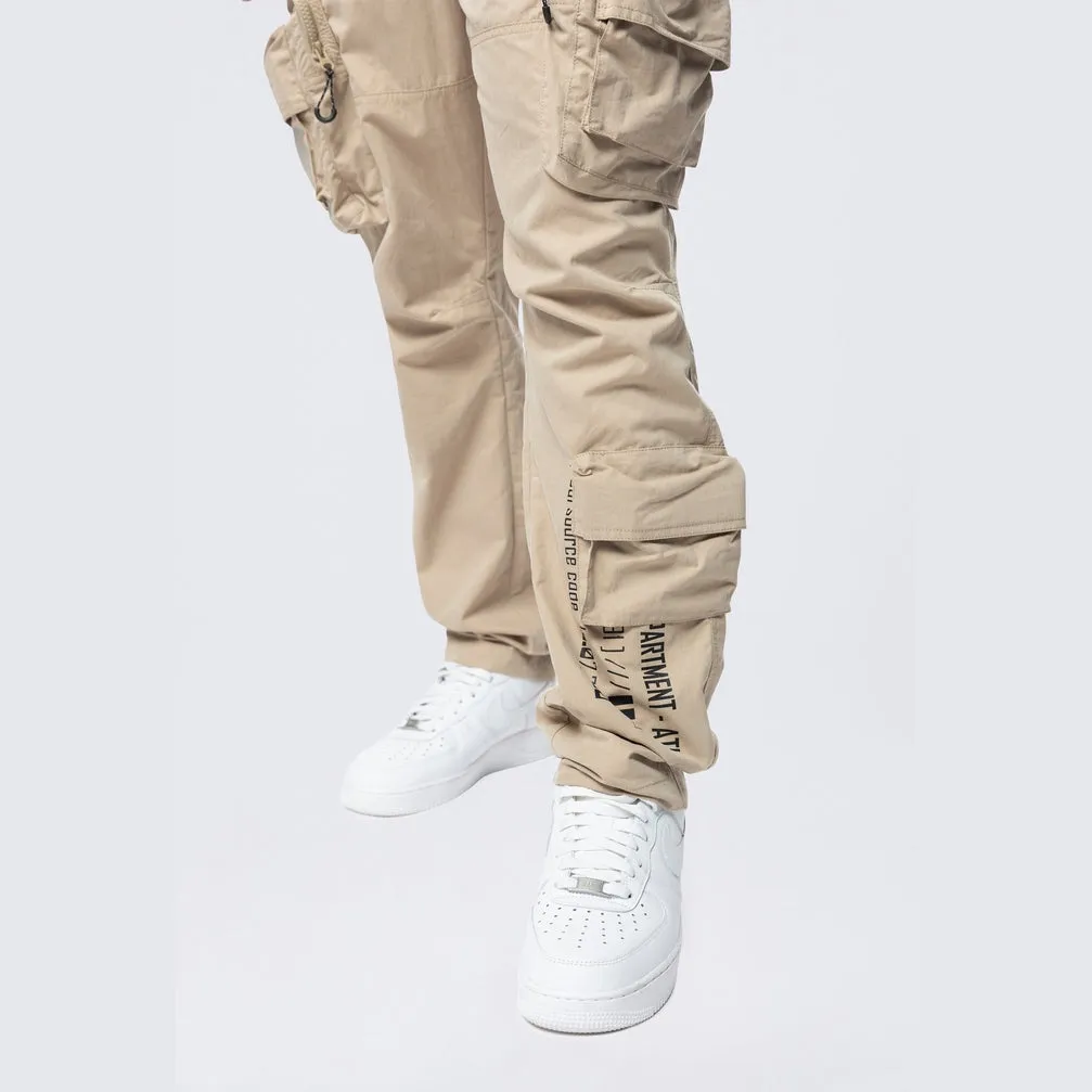 Utility Windbreaker Cargo Pants - Khaki