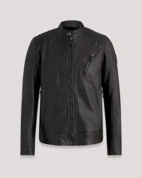 V Racer Leather Jacket Black