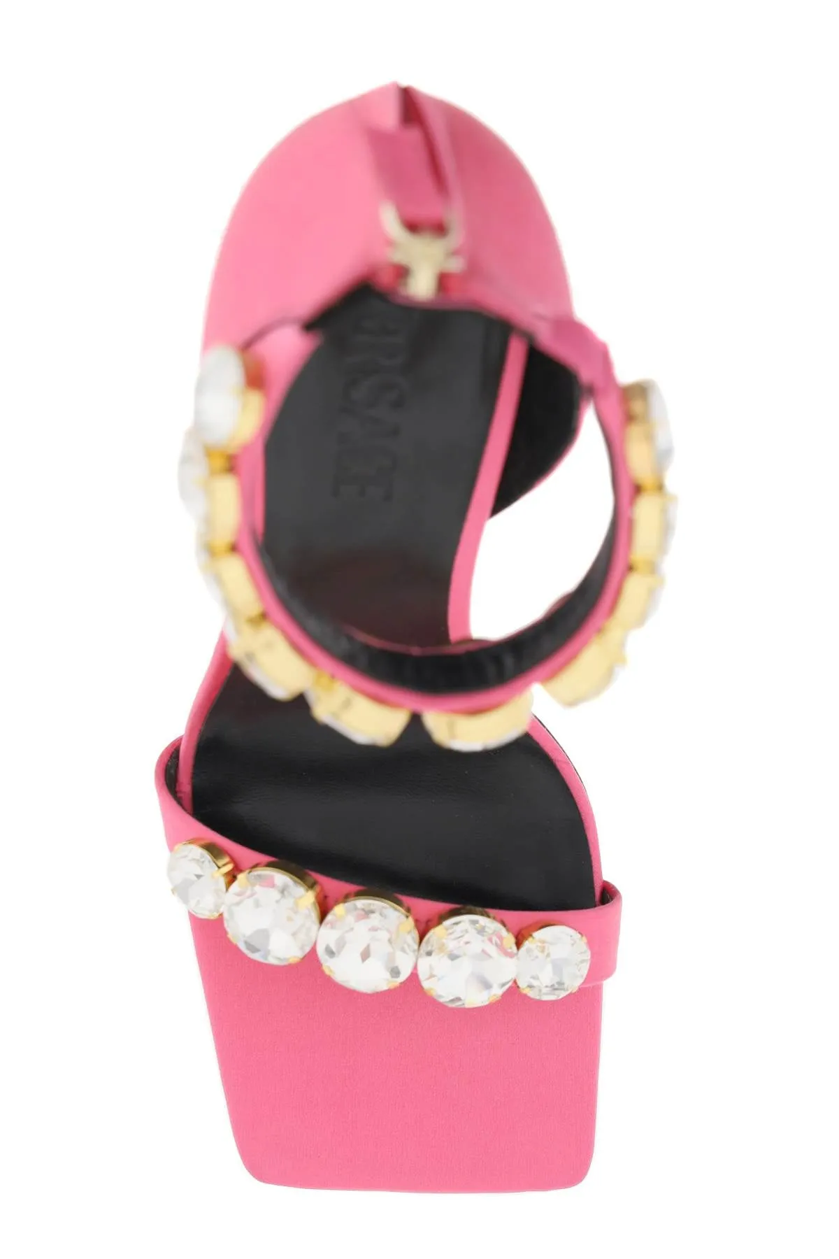 Versace - Sandales Versace Satin Sandals With Crystals