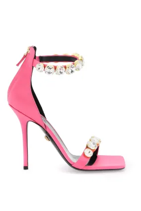 Versace - Sandales Versace Satin Sandals With Crystals