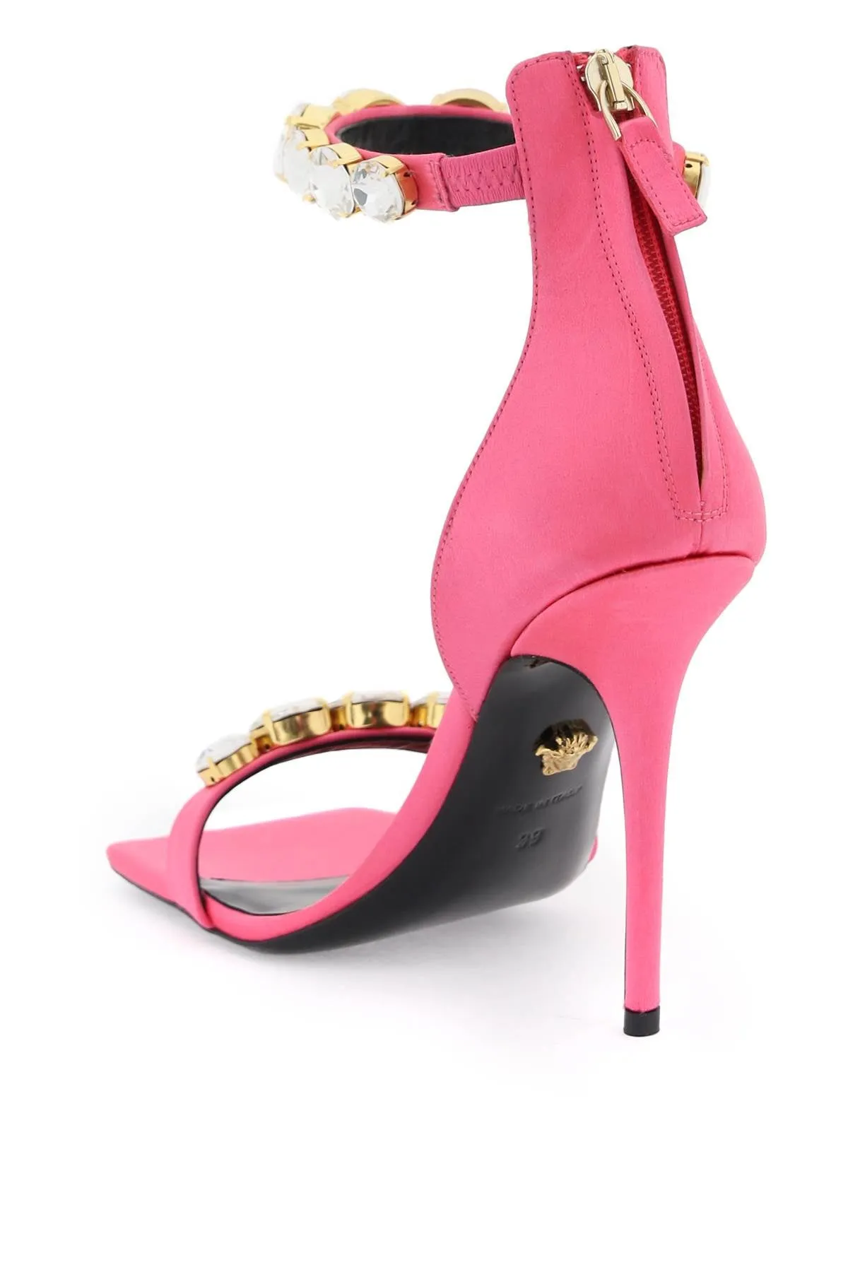 Versace - Sandales Versace Satin Sandals With Crystals