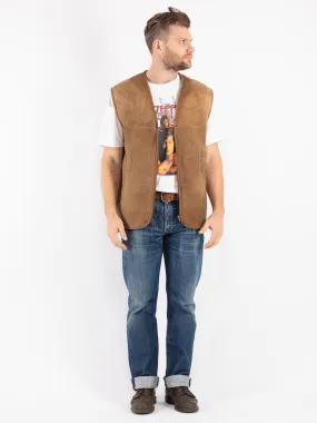 Vintage 70's Men Sheepskin Vest in Beige