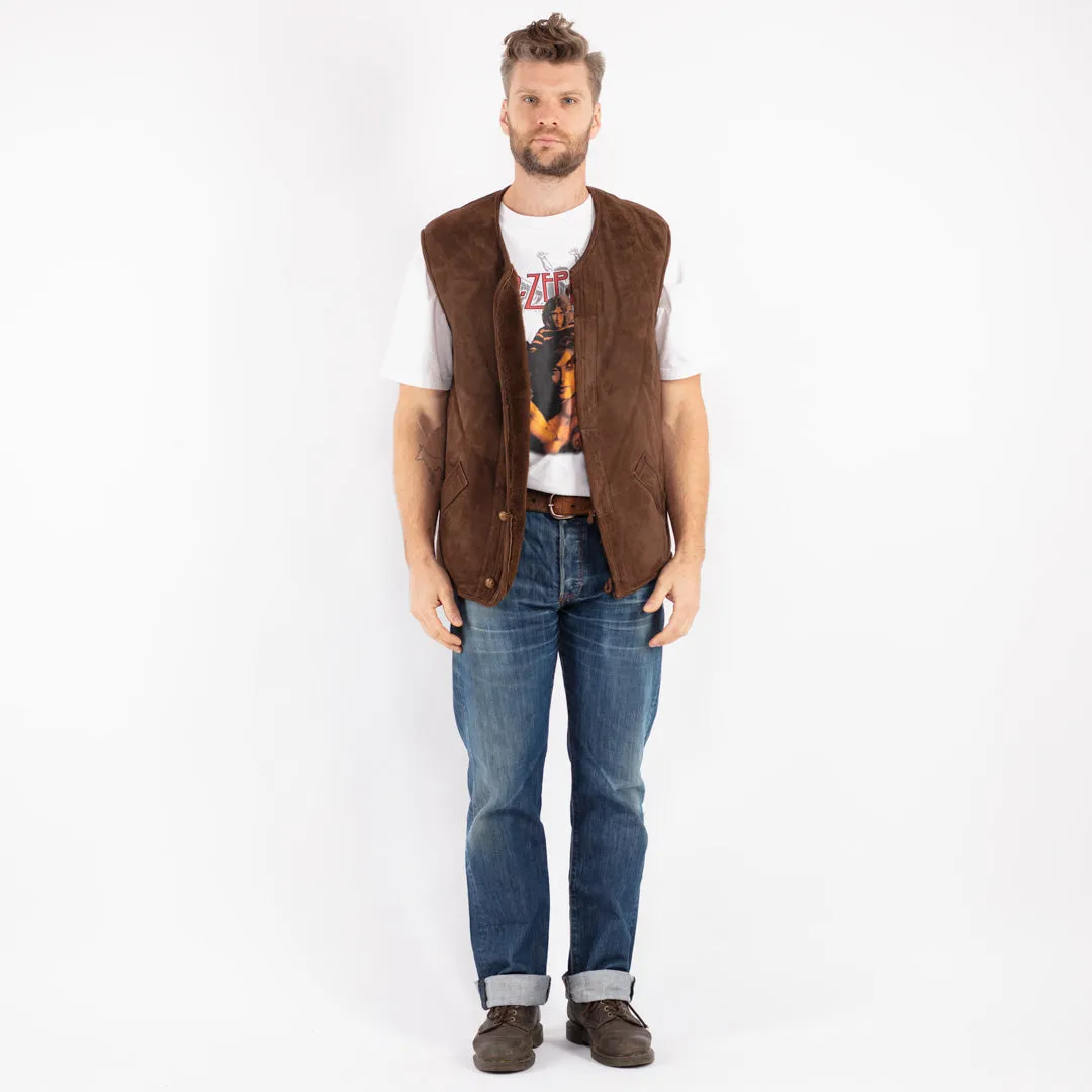 Vintage 70's Men Sheepskin Vest in Brown