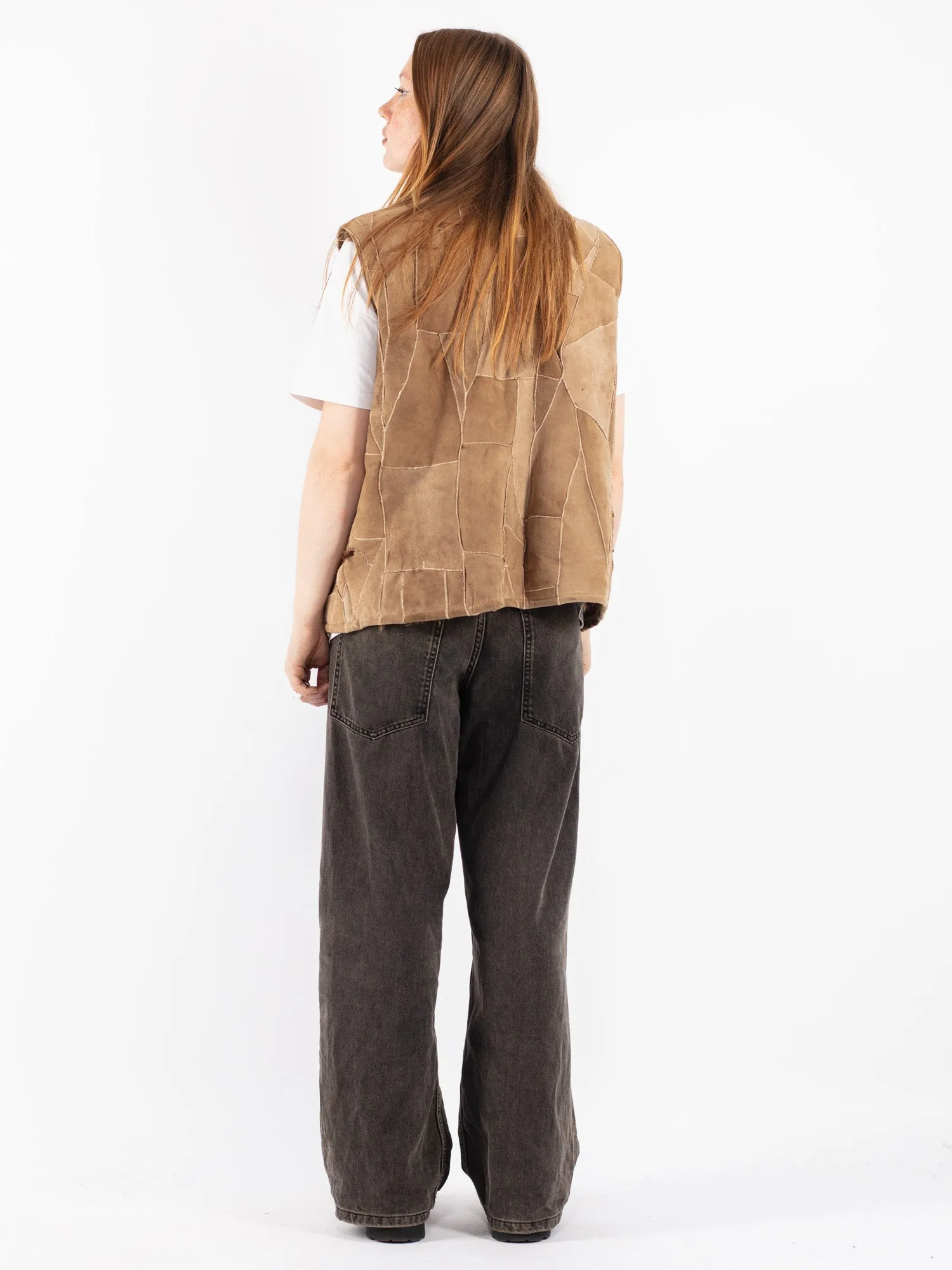 Vintage 70's Women Sheepskin Vest in Beige