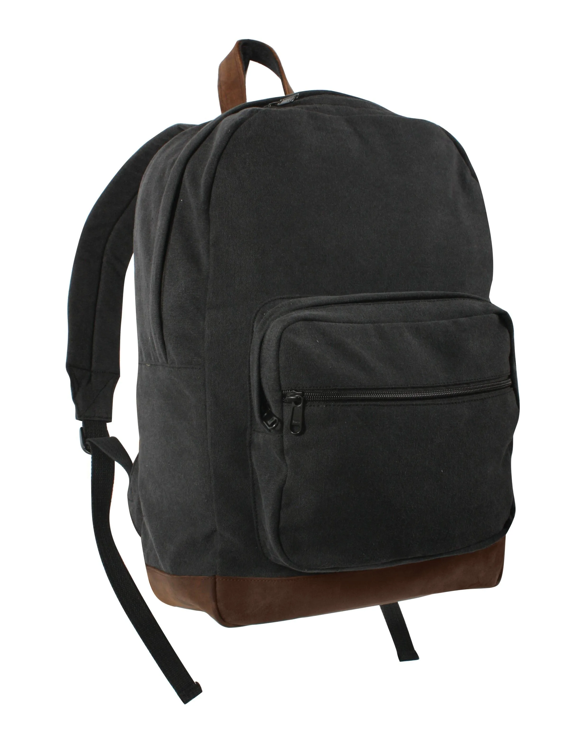 Vintage Canvas Teardrop Backpack With Leather Accents