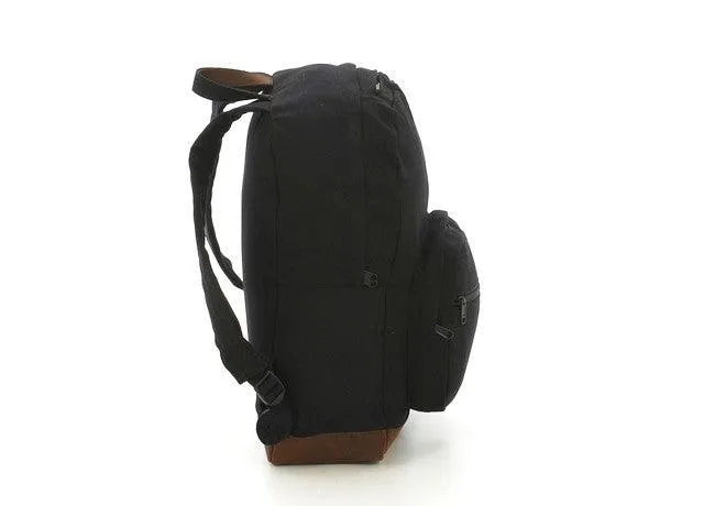 Vintage Canvas Teardrop Backpack With Leather Accents