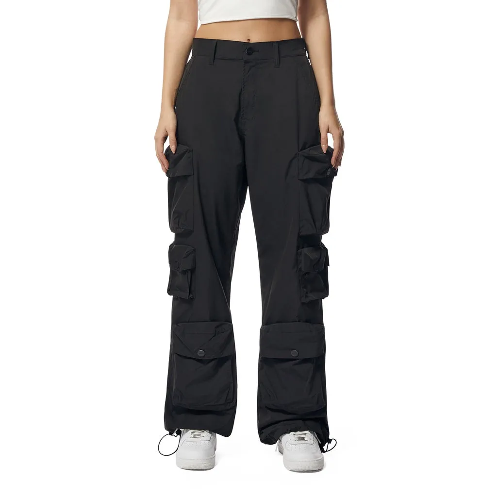 Wide Leg Cargo Pants - Black