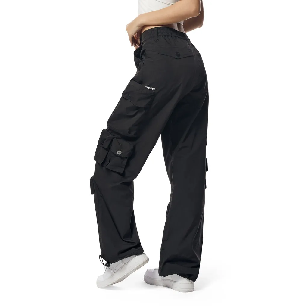 Wide Leg Cargo Pants - Black