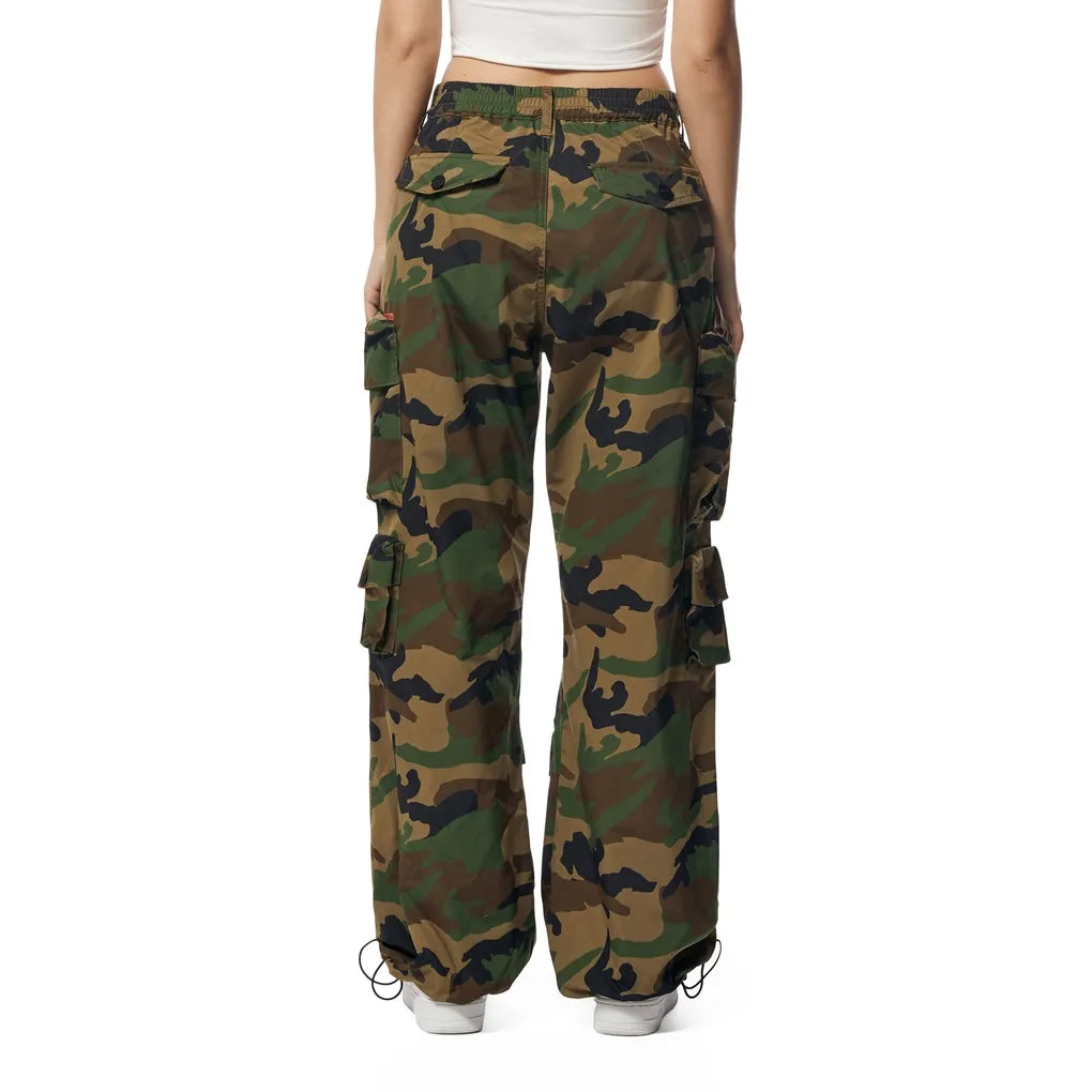 Wide Leg Cargo Pants - Wood Camo